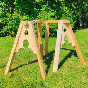 Tréteaux médiévaux à trilobes (paire)